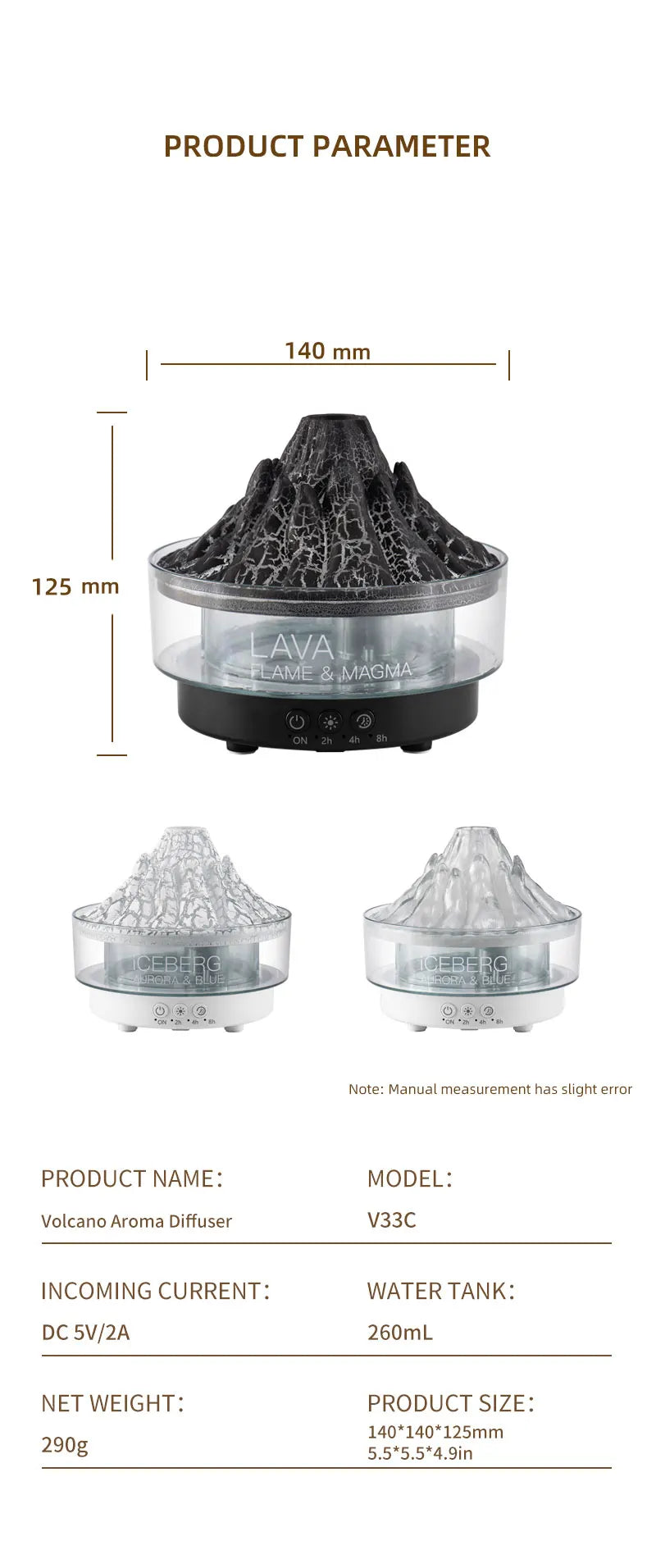 Volcano- Simulated Flame Aroma Diffuser