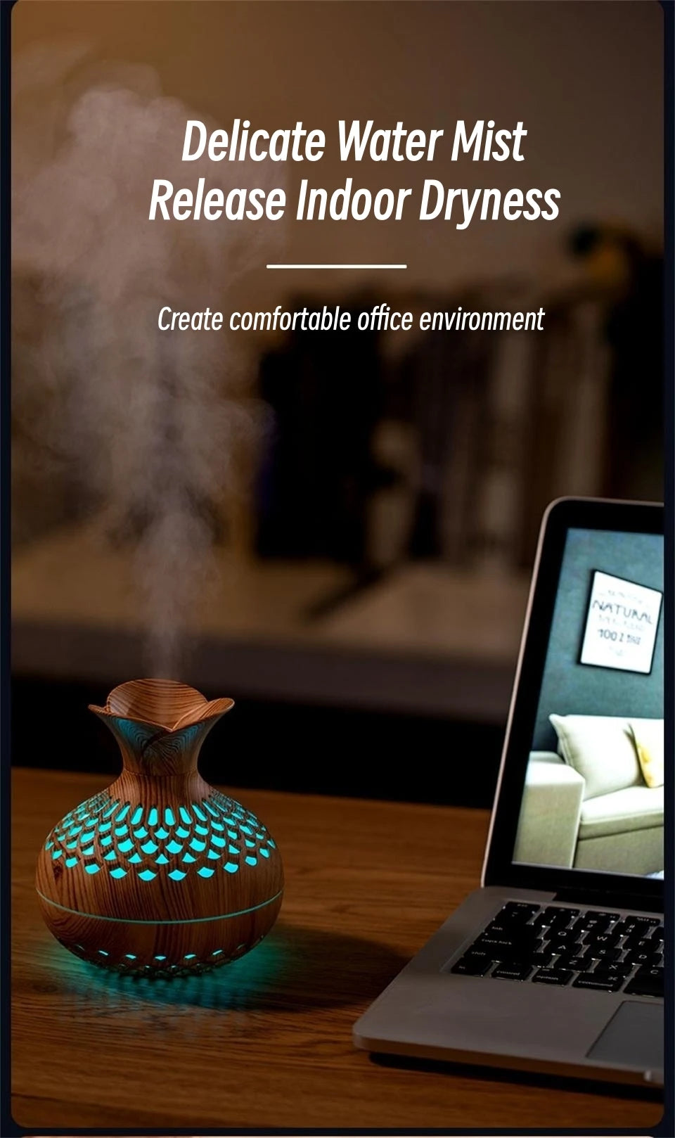Flower- Wood Grain Wood Diffuser