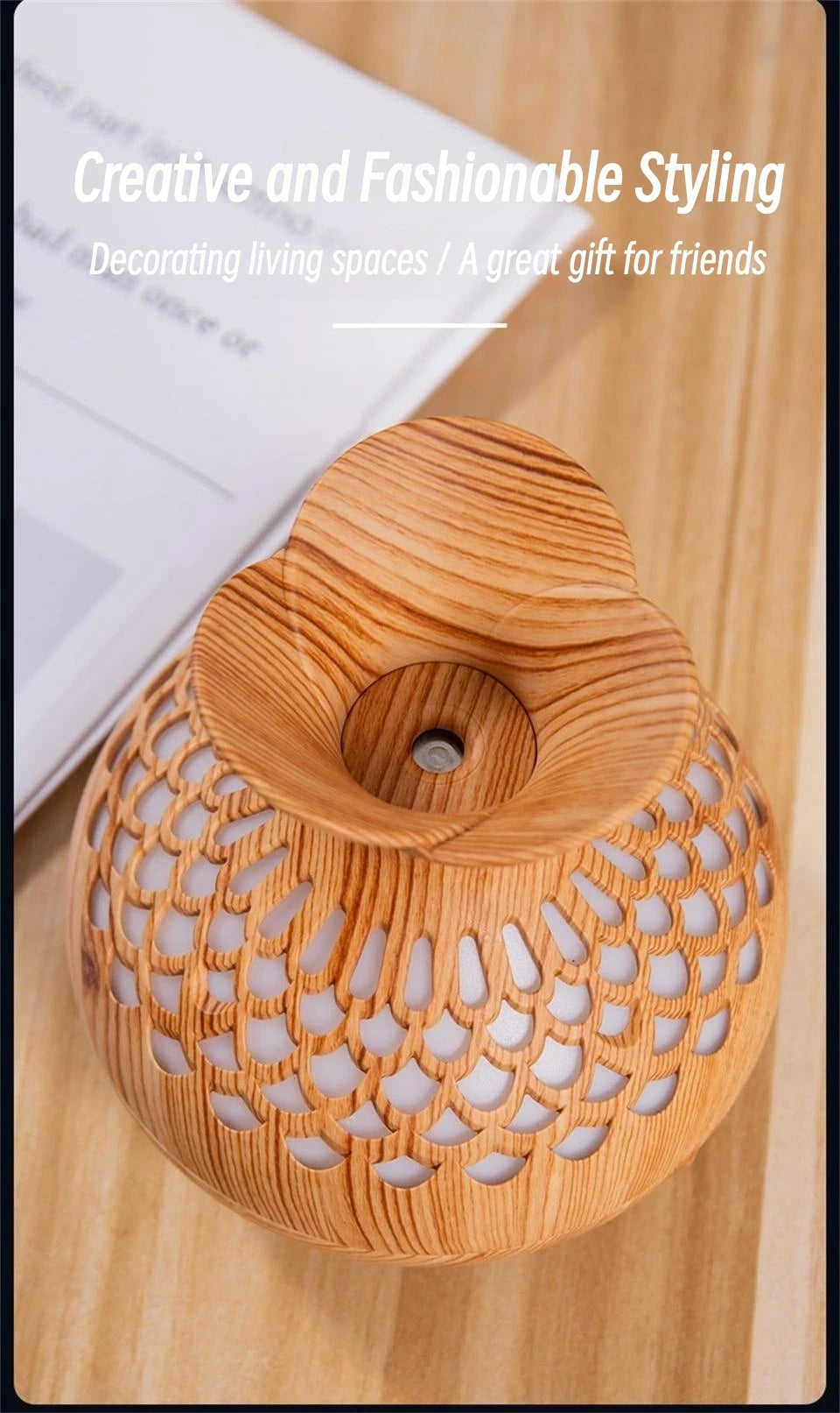 Flower- Wood Grain Wood Diffuser