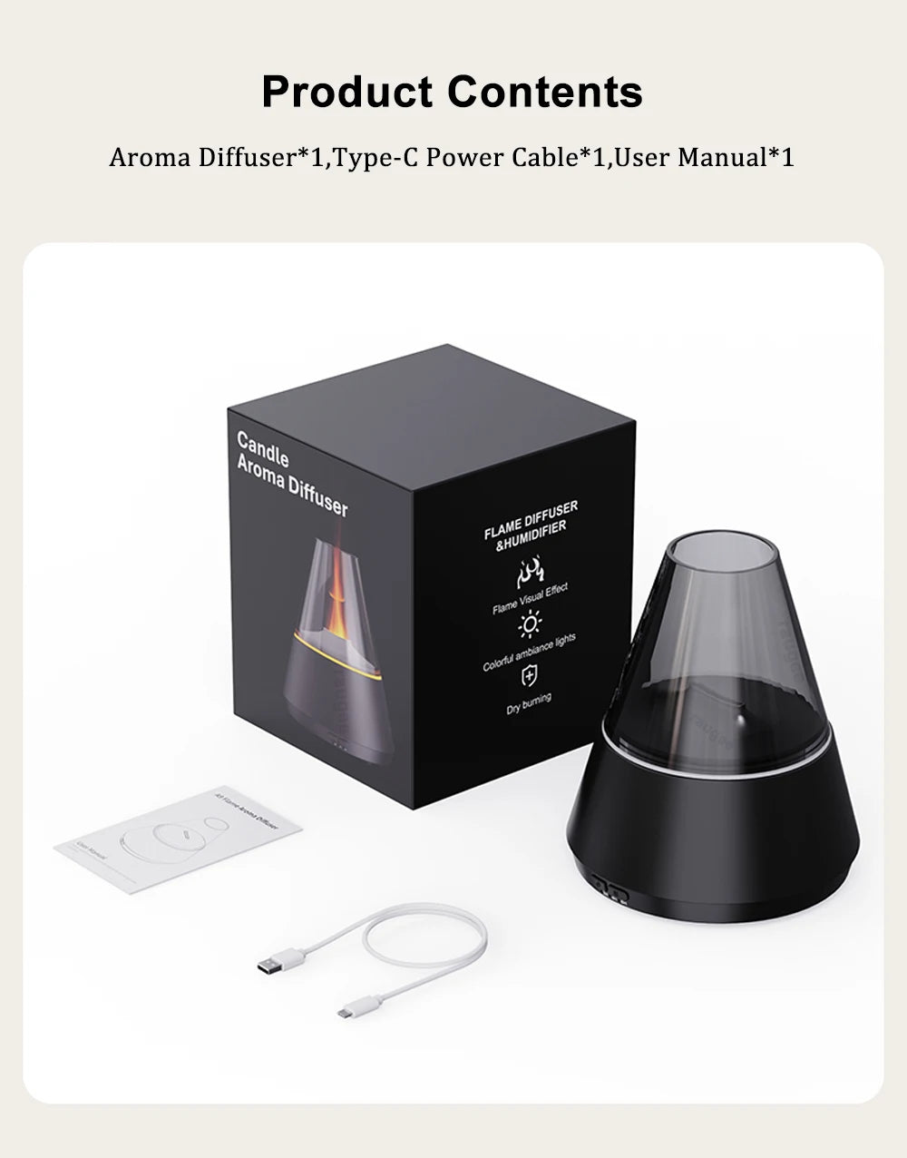 Sleek- Simulated Flame Aroma Diffuser