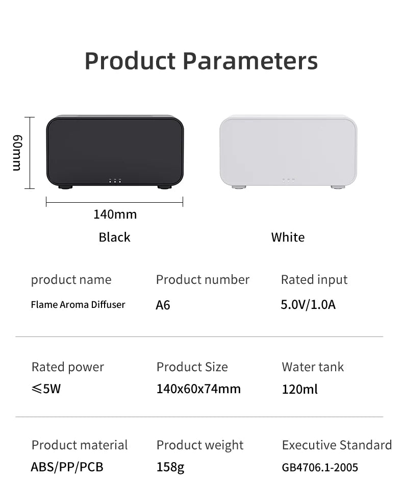 Modern- Simulated Flame Aroma Diffuser