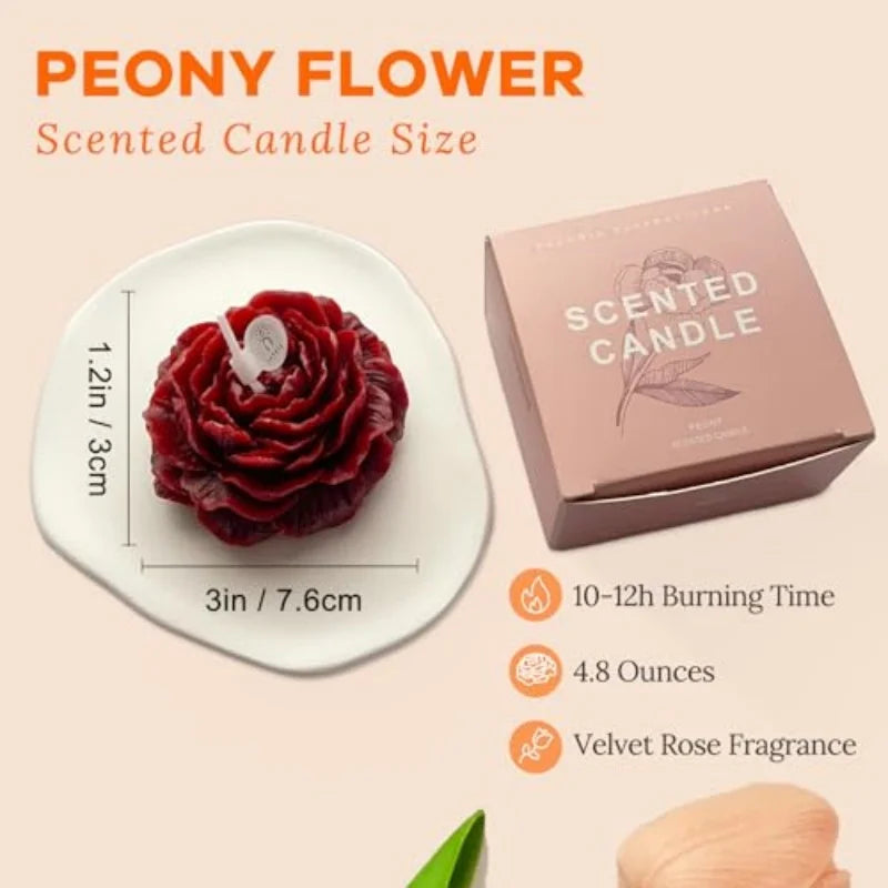 Scented Peony Flower Candle