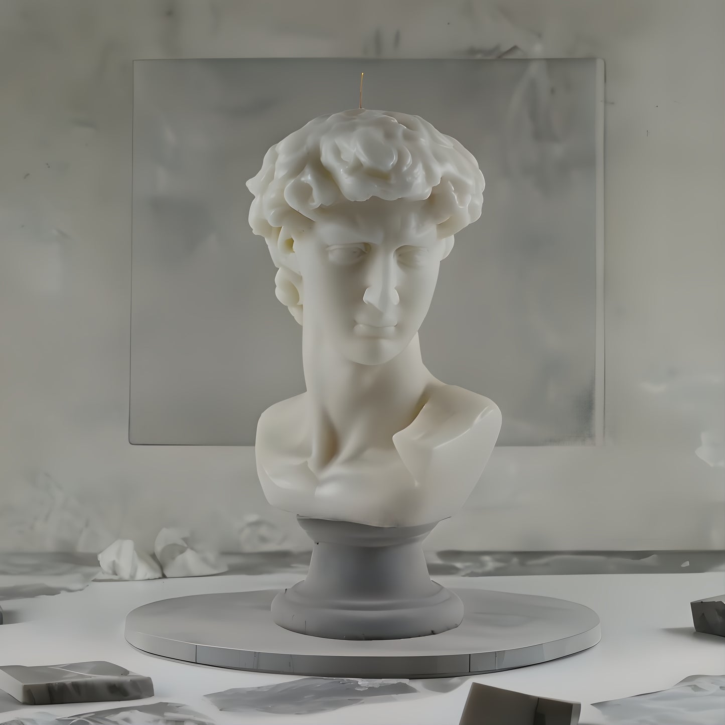 David Statue Candle